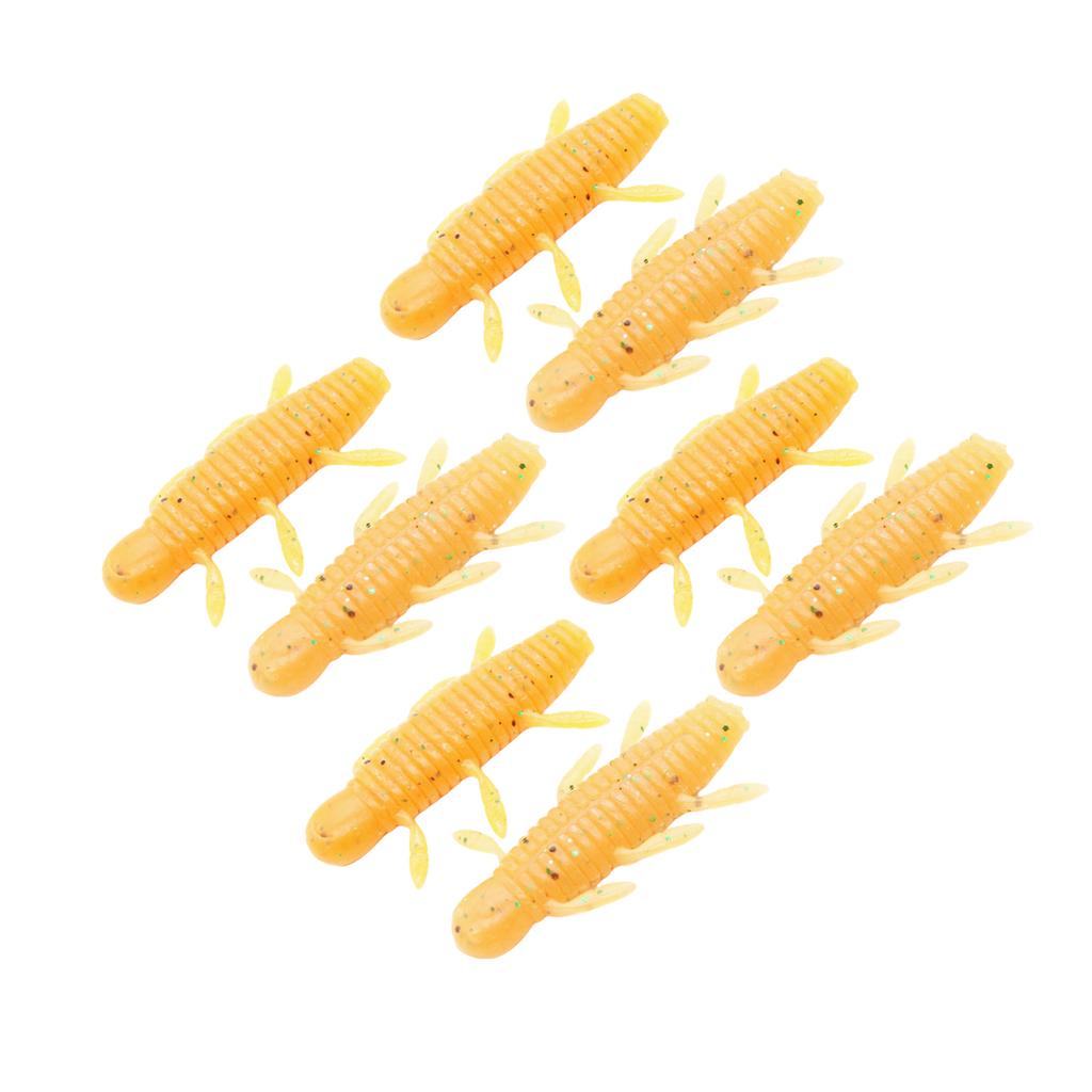 8Pcs Fishing Lures High Elastic 55mm Sinking Worm Soft Baits Add Salt Fishy Smell Artificial Bait for Bass Trout Fishing