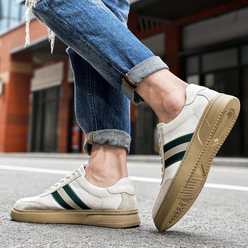 Men's Shoes 2025 Summer New Men's Youthful Style Thick-soled Round Toe Shoes Lace-up Everyday Work Fashion Casual Shoes