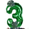 28 Pieces Jungle Animal Balloons Leaves Decor Theme Cute Green Aluminum Latex Balloon for