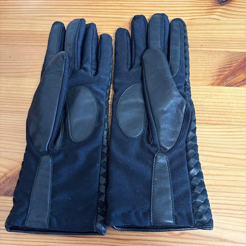 Used Gloves Black Black 100% Cashmere Leather Gloves Leather Gloves