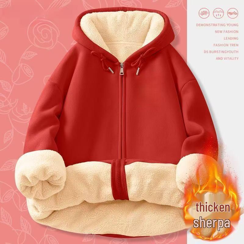 Men's Versatile Warm Lambswool Hooded Jacket - Autumn/Winter Casual Trendy Loose Fit