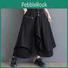 Vintage Black Plus Size High Waist Casual Loose Summer Wide Leg Skirt Pants Women Trousers