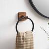 Wood Bathroom Towel Rings Wall Mounted Towels Holder Aluminum Toilet Clothes Holder Hand Towel Holder Bathroom Accessories