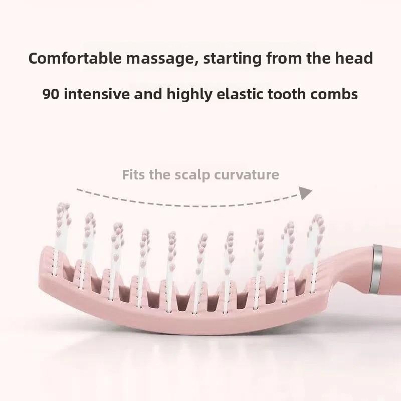 Fluffy High Skull Top Large Curved Curly Hair Massage Women Home Comb