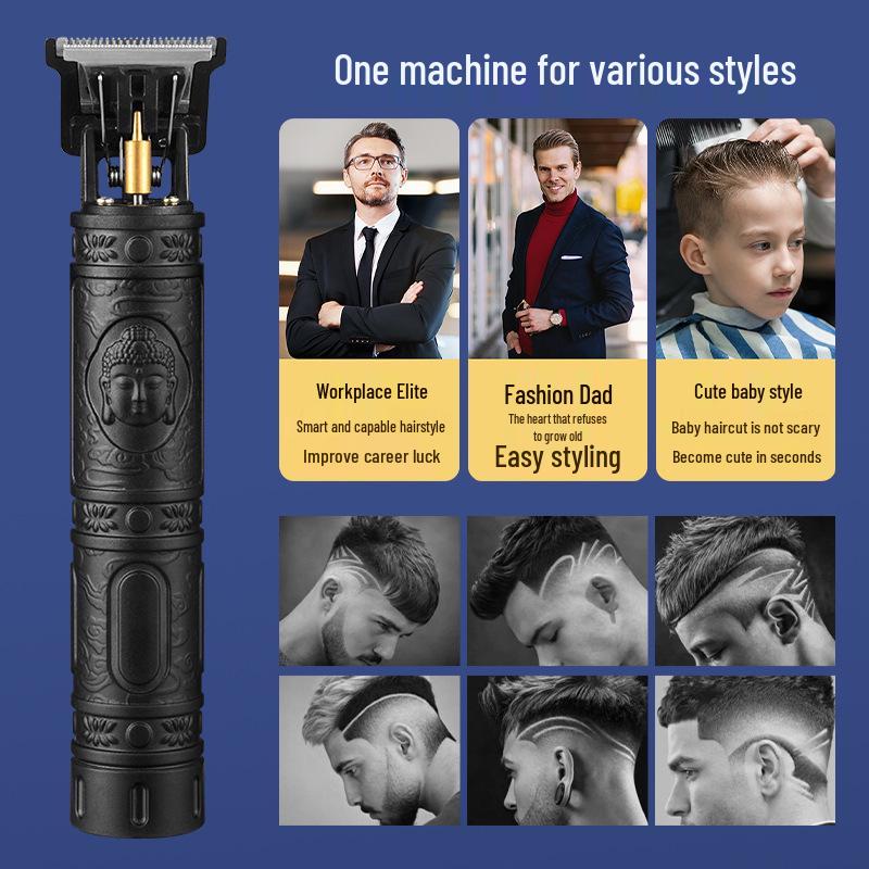 Electric Hair Clipper & Shaver - Precision Oil Head Carving & Bald Cut