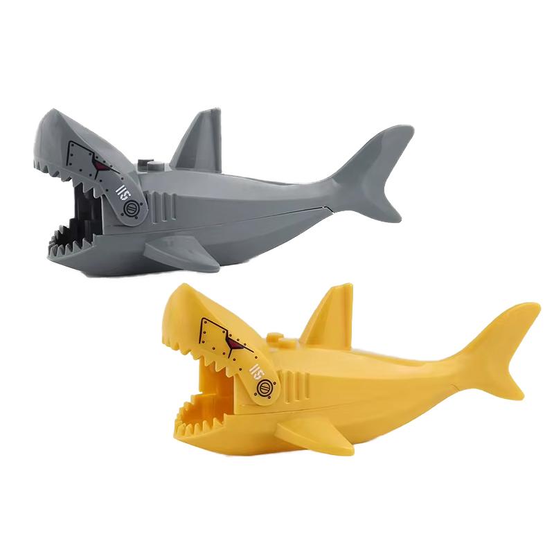 MOC Farm Zoo Animal Building Blocks Crocodile Shark Dolphin Chimpanzee Cow Leopard Educational Game Accessories Bricks Kids Toys