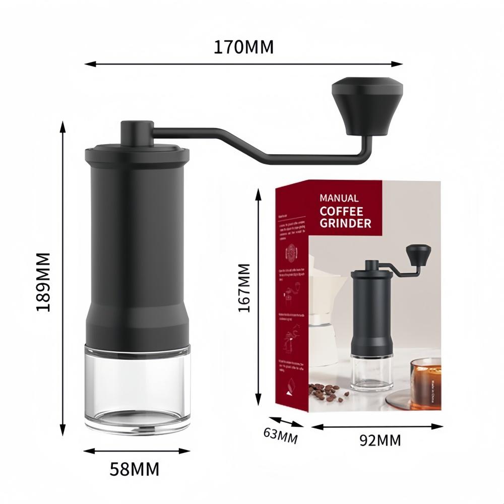 

Ручная кофемолка Керамическое жернова Регулировка толщины Равномерный помол Съемная Портативная Профессиональная кофейная утварь чёрный