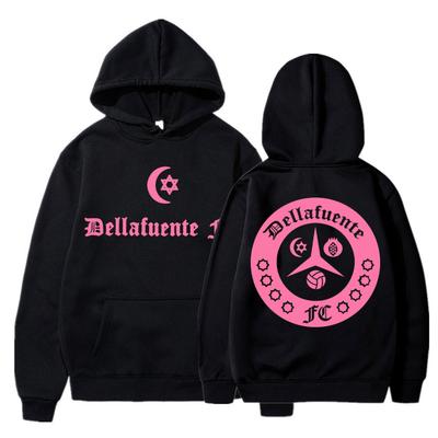 Dellafuente Music Pink Classic Hoodies Men Women Fashion Hip Hop Hoody Sweatshirt Oversized Cotton Casual Tracksuit Streetwear