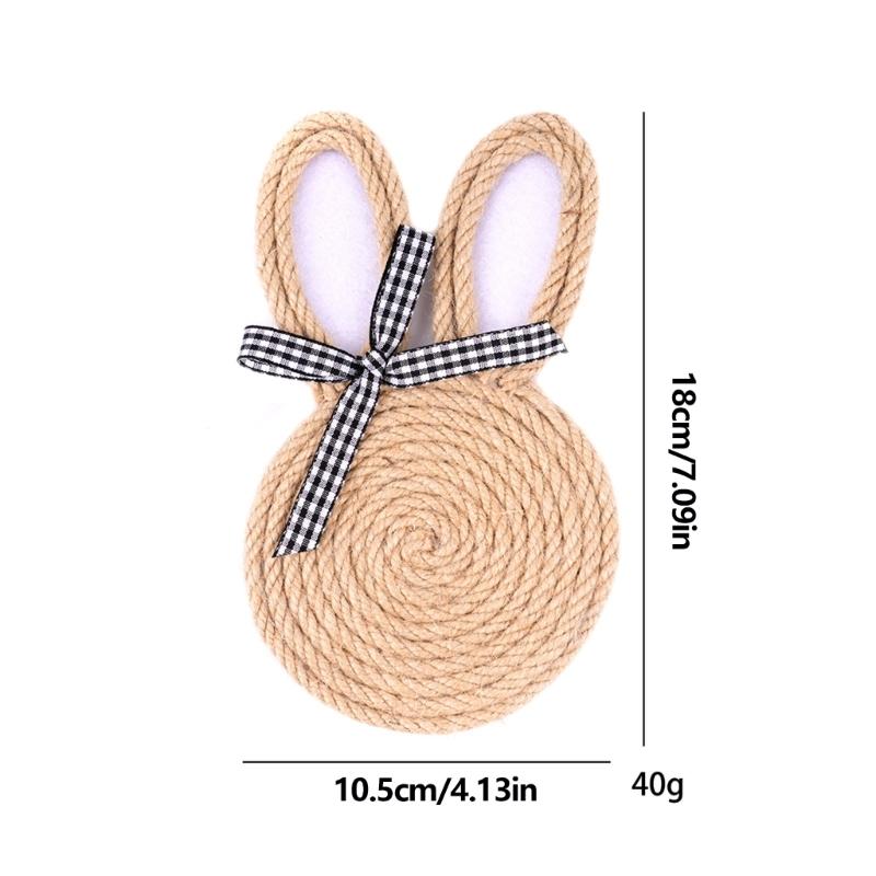 Unique Easter Themed Coasters Woven Rope Nonwoven Fabric Rabbit Shape Drink Mats Gift For Housewarmings Or Parties