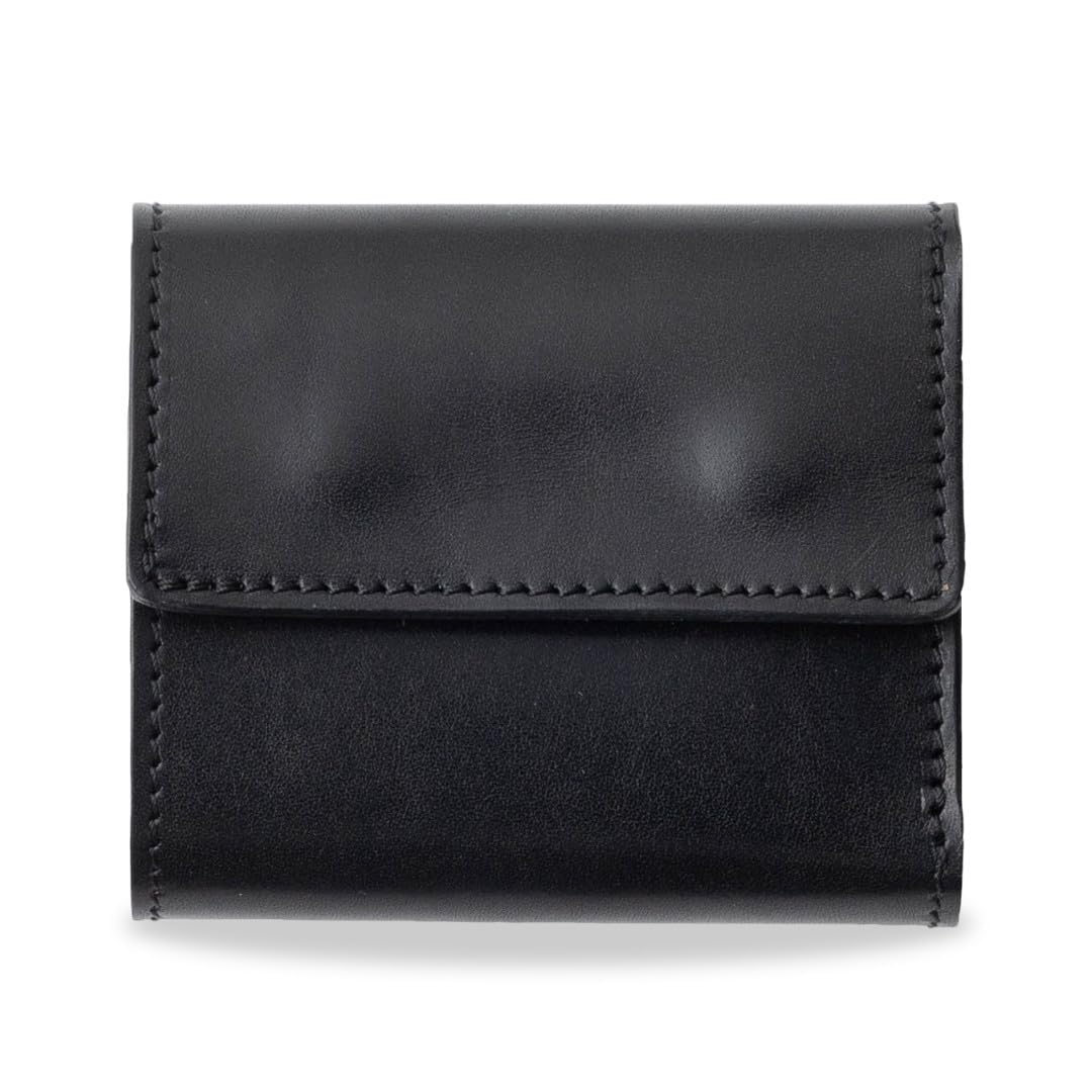 

Trifold Genuine Tochigi Made in Mini Compact Thin Slim Gift Box Black [Greol] Кошелек, мужской, кожаный, кожаный, Япония, кошелек, кошелек, женский кошелек,