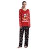 Pijamale de cuplu europene și americane de primăvară 2024: Set din două piese cu mâneci lungi, gât rotund și pantaloni de trening