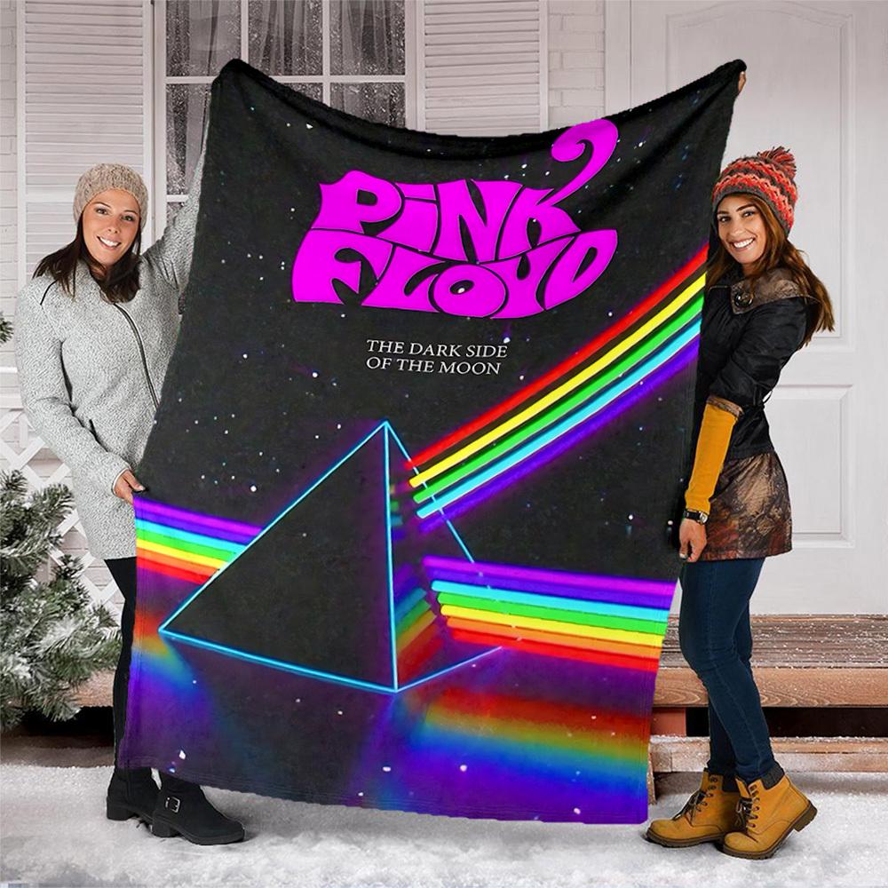 1pc Pink Floyd Outdoor Flannel Blanket, Cozy & Warm Soft Te Playful Design, Napping Camping,