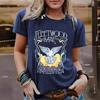 Women's Round-neck Short-sleeved Casual and Fashionable T-shirt with Pigeon Pattern