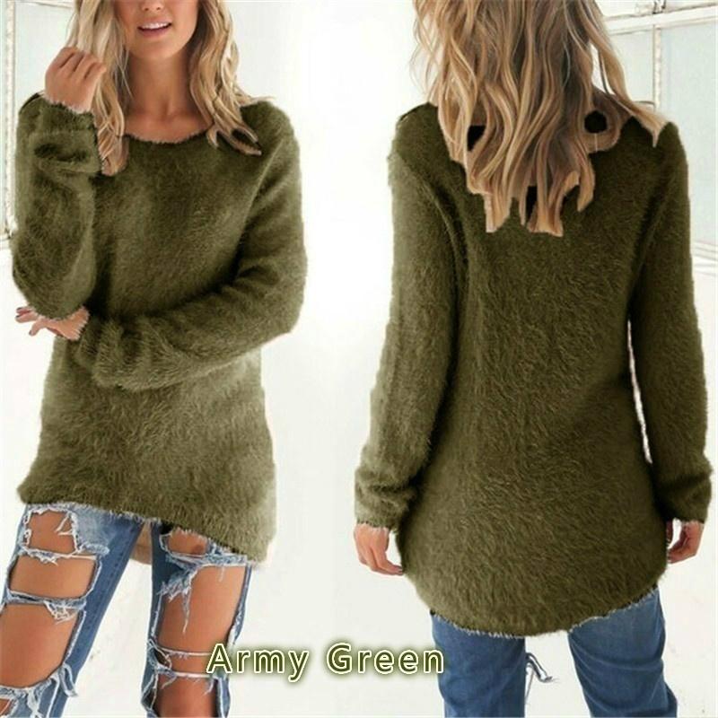 Womens Clothes Autumn and Winter Sweaters Casual Long Sleeve Sweaters Ladies O-neck Shirts Cotton Pullover Loose Sweaters