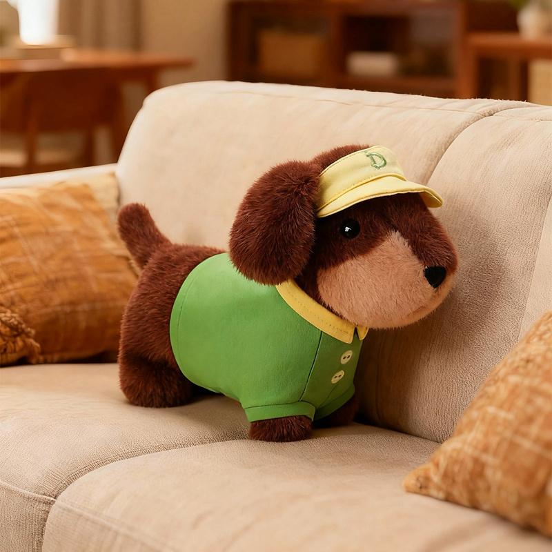 Non-Toxic 25/35Cm Cute Dachshund Plush Toys Wear Clothes Doll Kawaii Pink Dress Blue Shirt Bee Dress Up Dachshund Doll Birthday Gift Toys