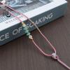 Handwoven Adjustable Jade Pendant Lanyard Necklace - Thin Gold Rope Style