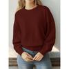 VEZFAA Damenmode Lässig Herbst Winter Liebesbrief Druck Langarm O-Ausschnitt Pullover