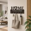 Wooden Key Storage Holder 6 Hooks Sundries Storage Shelf Wall Decorative Hook  Towels