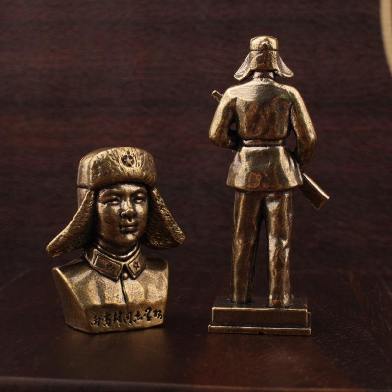Lei Feng Small Red Army Desktop Creative Home Craft Chinese Style Gift Brass Ornament