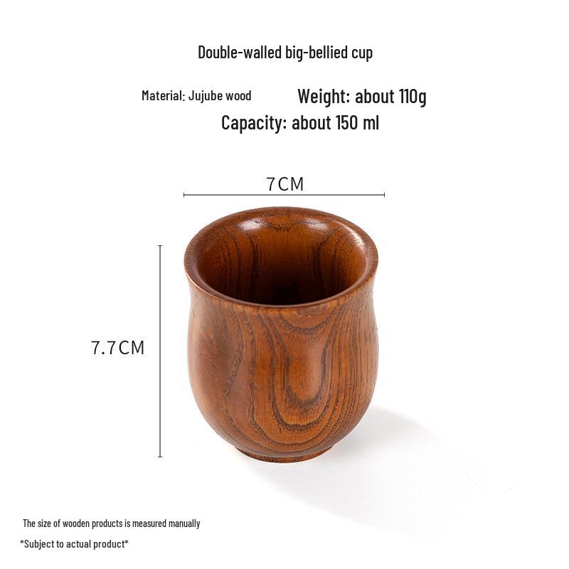 Japanese High-Temperature Resistant Jujube Wood Tea Mug