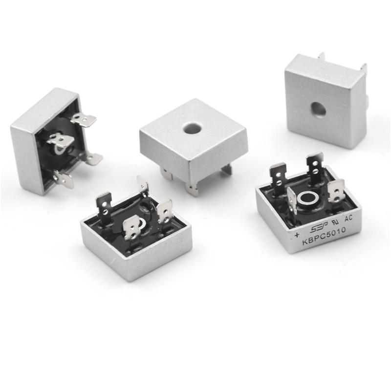 5Pcs 50A 1000V Metal Case Bridge Rectifier Kbpc5010