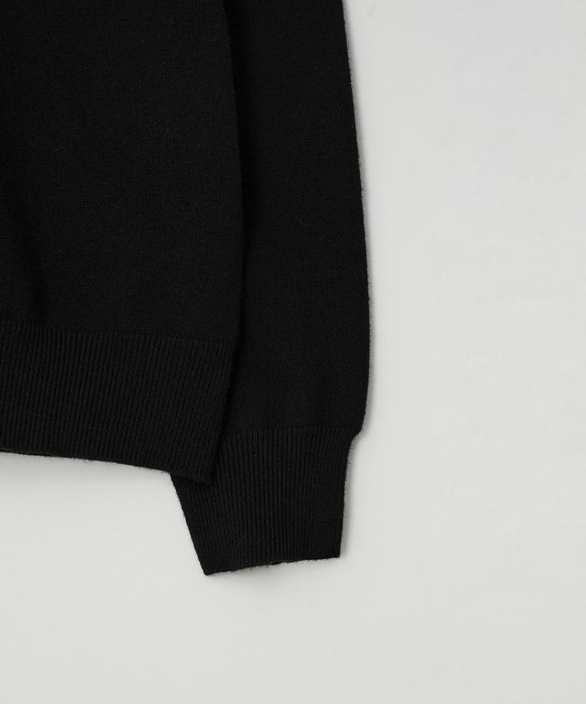 EZIO Wholegarment Cashlike Round Knit_Black