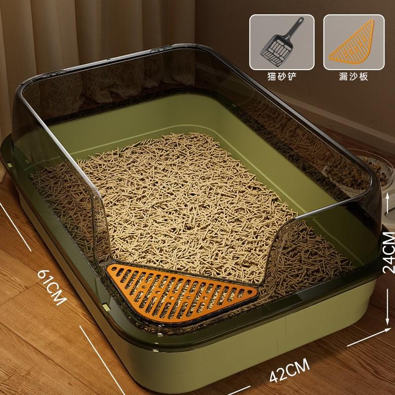Oversized Pet Cat Litter Box, Semi-closed, Heightened and Thickened Anti-splash Cat Toilet, Easy To Clean, Bathtub Cat Toilet