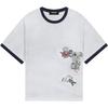 We11Done Letter Teddy Bear Print Drop Shoulder Round Neck Pullover Short Sleeve T-Shirt Unisex Tops WD-TT2-26-792-U-WH