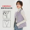 Women's V‑Neck Sleeveless White Duck Down Vest Regular Fit Commuter Layering Gilet
