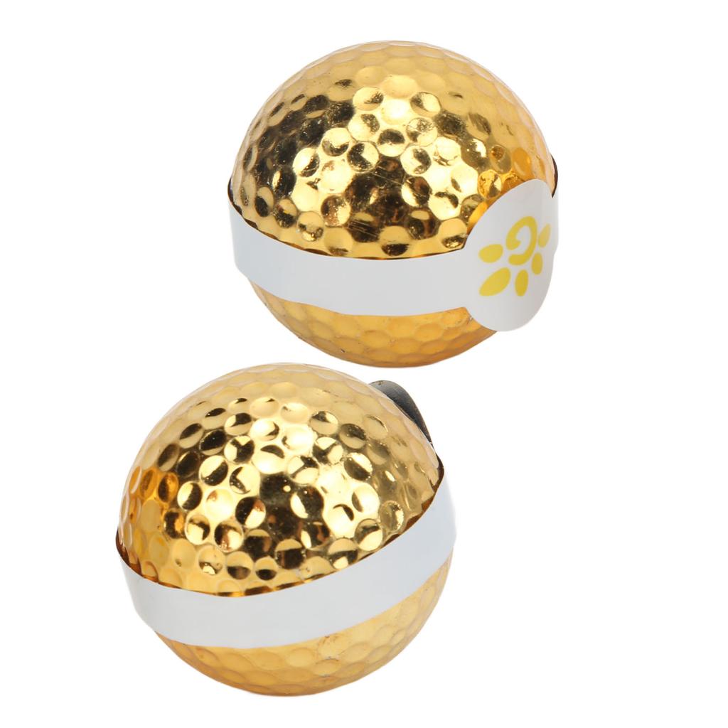 2pcs Golf Ribbon Ball Gold Plated Colored Ribbon Golf Balls for Opening Ceremony and Events