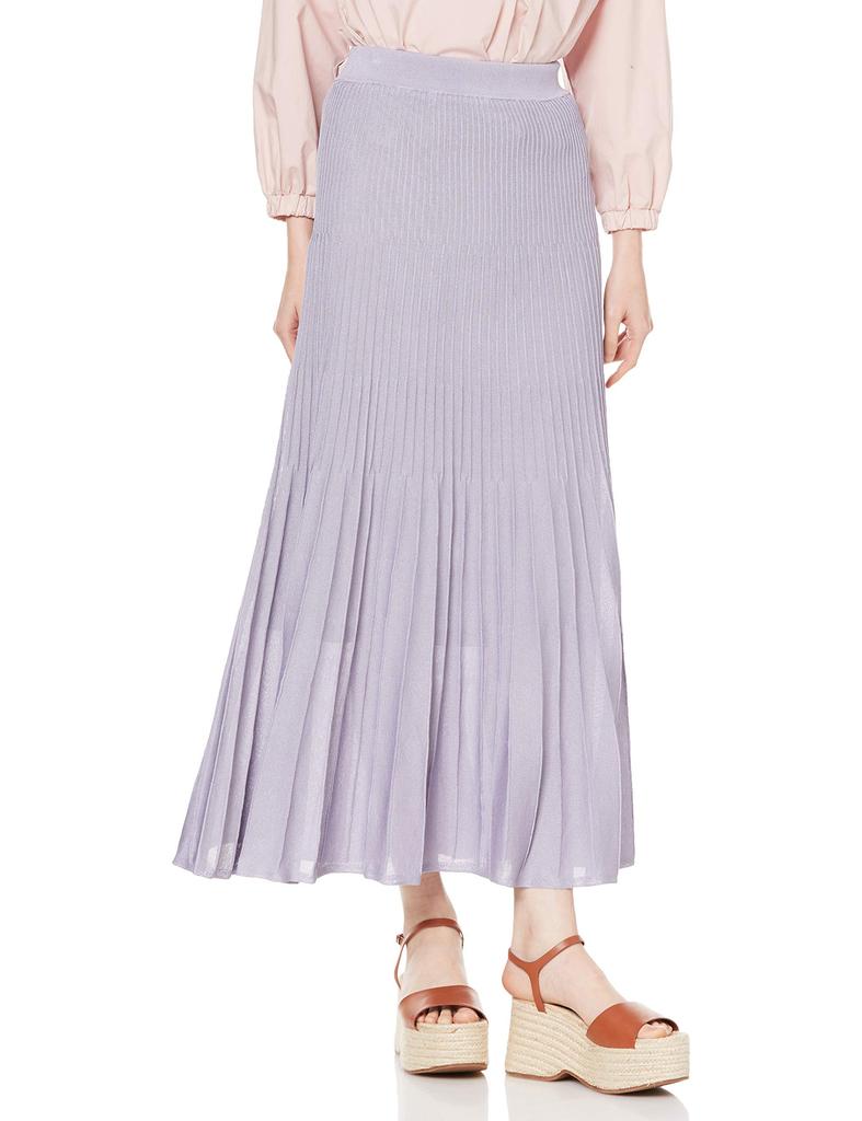 FRAY I.D. Women's Sheer Knit Flare Skirt FWNS211212 LAV F