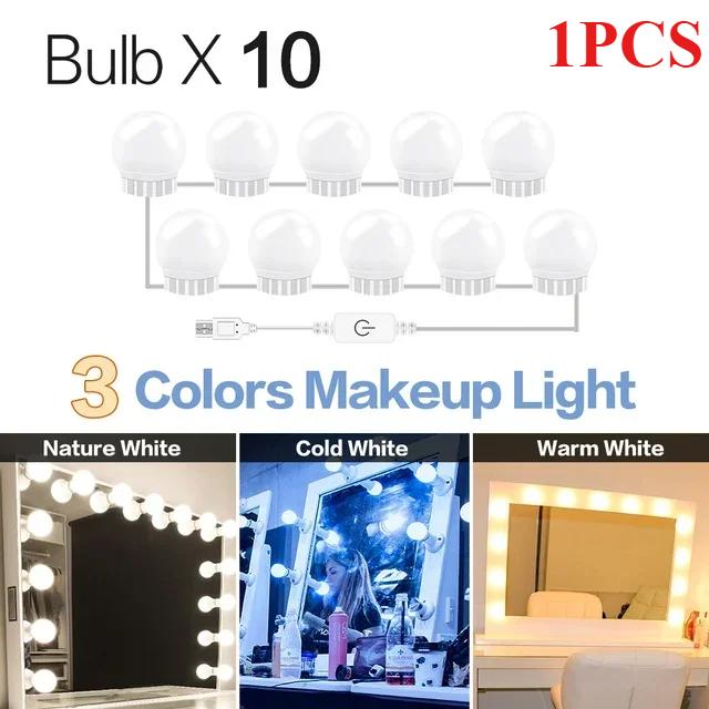 Mirror Light Bulbs Vanity Light USB Power Bathroom Dressing Table Lighting Dimmable LED Vanity Light For Makeup Mirror LED Light