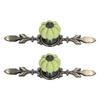 2pcs/set Hand Painted Pumpkin Drawer Knobs Chinese Pastoral Style Ceramic Cabinet HandleGreen