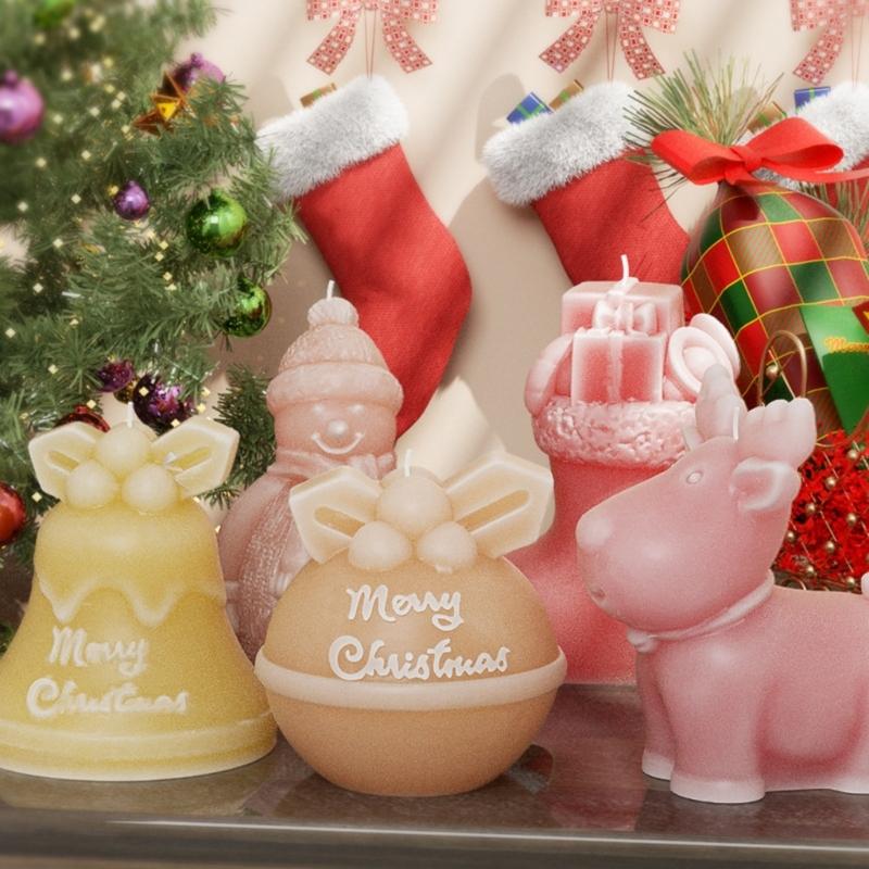Food Grade Silicone Christmas Mould for Handmade Candle Craft Art Projects Easy Releases