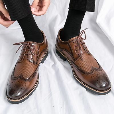 Fashion Dress Brogue Carved Luxury Mens Brand Loafers Business Black British Designer Moccasin Low Heel Nightclub Party Shoes for Men 46