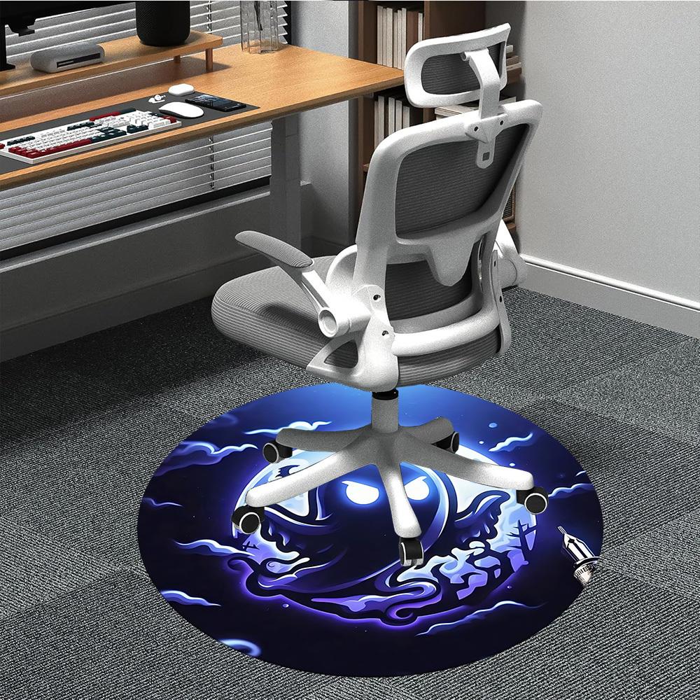 1pc Moon Ghost Office Round Area Rug, Under Office Chairs Bedroom Living Room Home Decor, Room Deco, Available In Various Sizes
