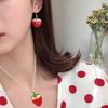 Unique Pastoral-Style Strawberry Earrings Hooks And Pendants Featuring Three-Dimensional Fruit Designs