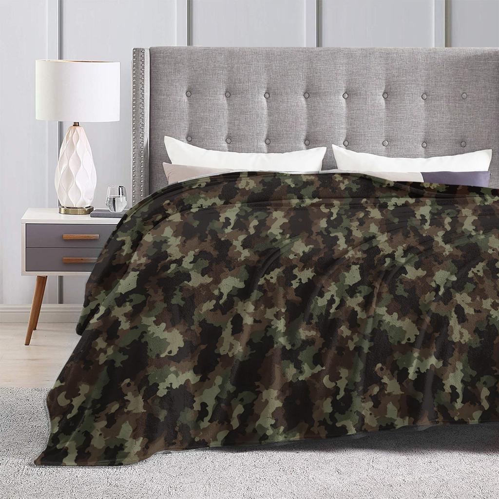 Camo Camouflage Blankets Flannel Autumn/Winter Multi-function Soft Throw Blanket for Home Travel Plush Thin Quilt