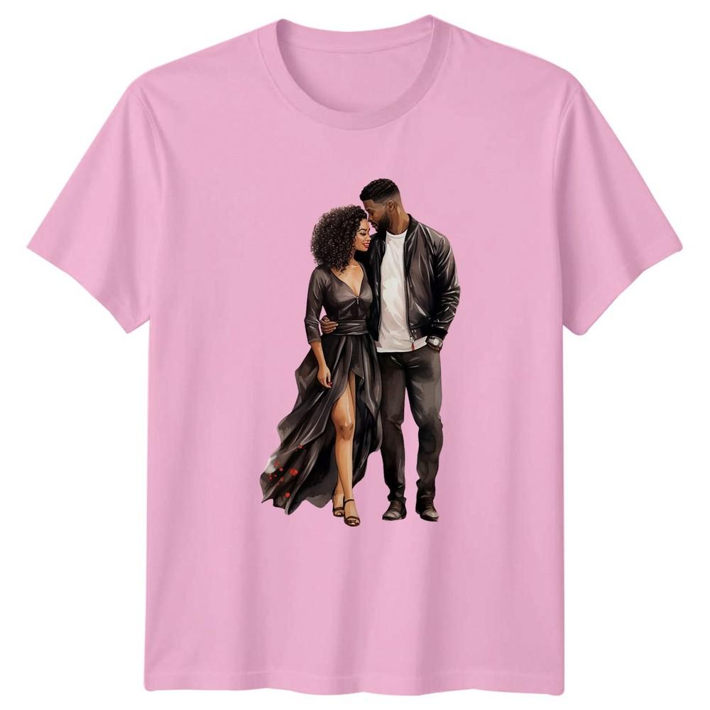 RoUnisextic Couple Illustration Unisex TShirt Graphic Tee