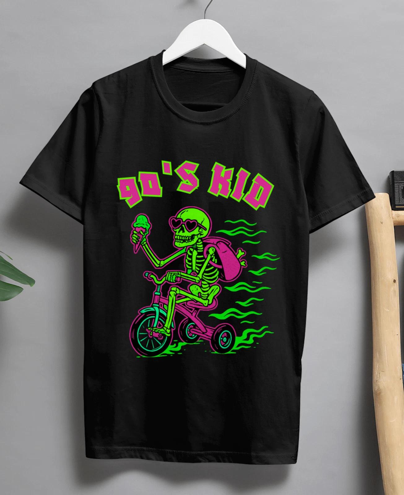 90s Kid Skeleton T-Shirt Gross-Out Graphic Retro 90s Fancy Dress | Rave Unisex M
