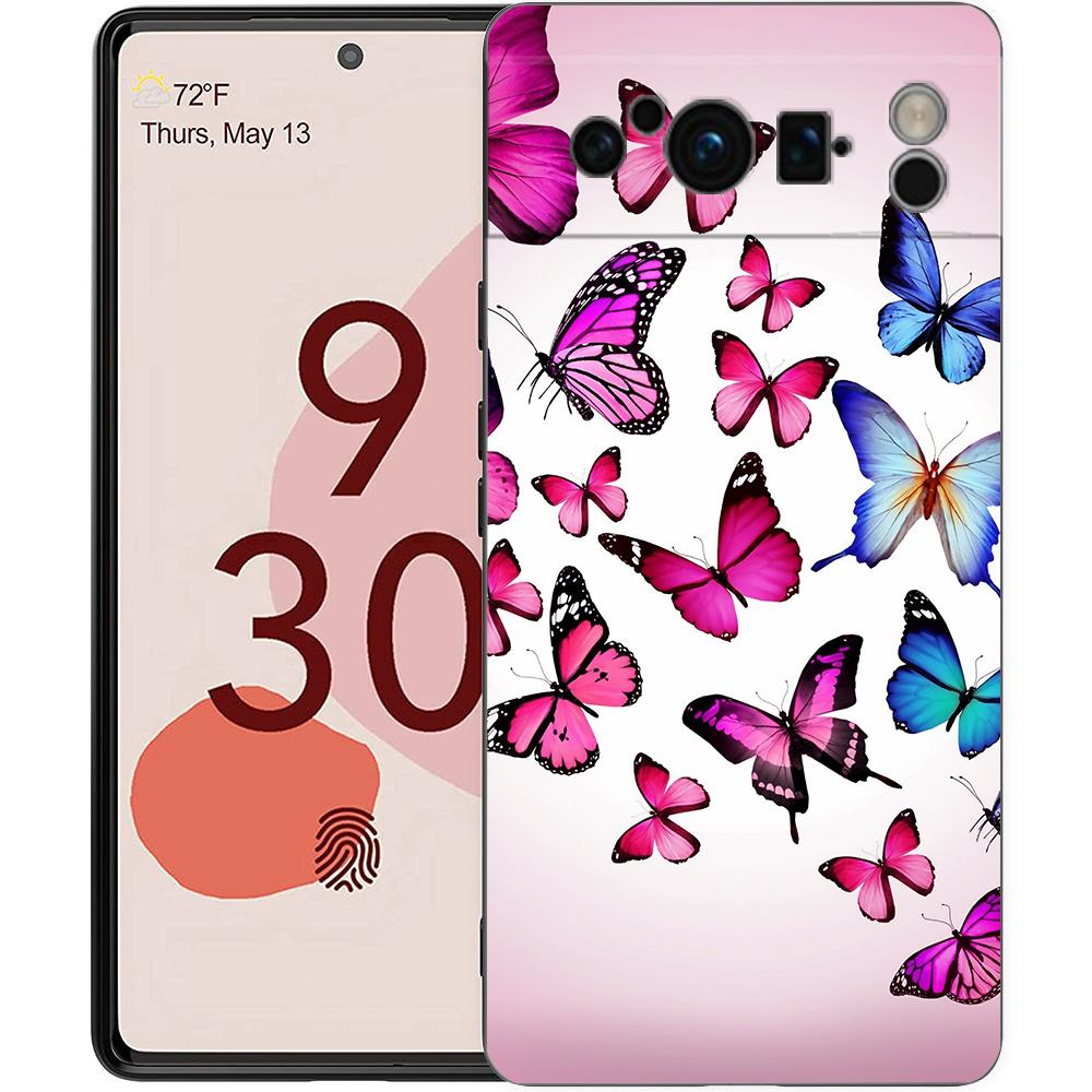 Cute butterfly Fashion Phone Case For Google pixel 9 8 7 6 Pro 6A 7A 5G Silicone Shockproof Black Cover Fundas