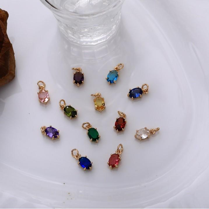 Titanium Steel Zodiac Pendant with Colored Zircon Stones - DIY Necklace for Women