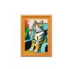 Ölgemälde Stil Katze Kühlschrankmagnete Katzenmuster Katzenkunst Druck Holzrahmen Kühlschrankmagnete Lustig Vintage