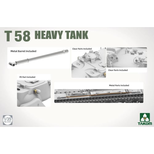 Takom 1/35 T58 Heavy Tank Plastic Model Kit TKO2204 (Tank)