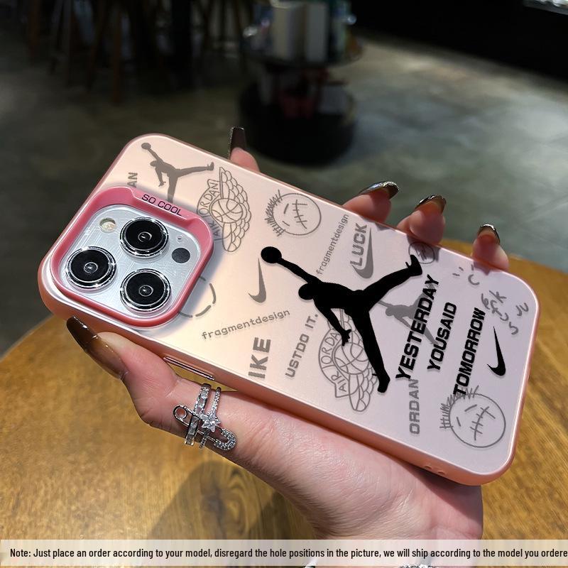 Stříbrný kryt na telefon Dunking Flyer pro iPhone 12 Pro Max až řadu 17, včetně 13/14 Plus a 16