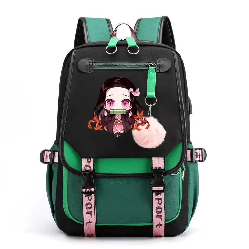 Plecak Tematyczny Anime dla Nastolatków i Studentów Duża Pojemność Torba na Laptop z Portem USB Tkanina Oxford