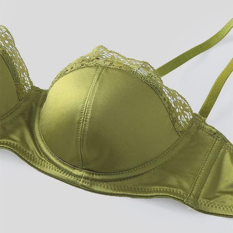 Französisches Satin-Spitzen-BH-Set: Heben und Stützen für eine schlanke Silhouette