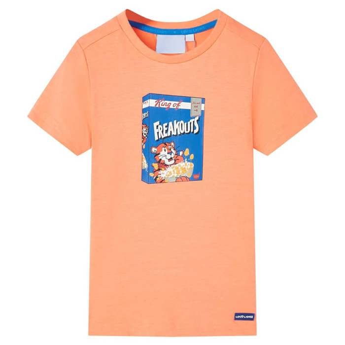 Children's T-shirt with Short Sleeves Neon Orange 92/104/116/128/140