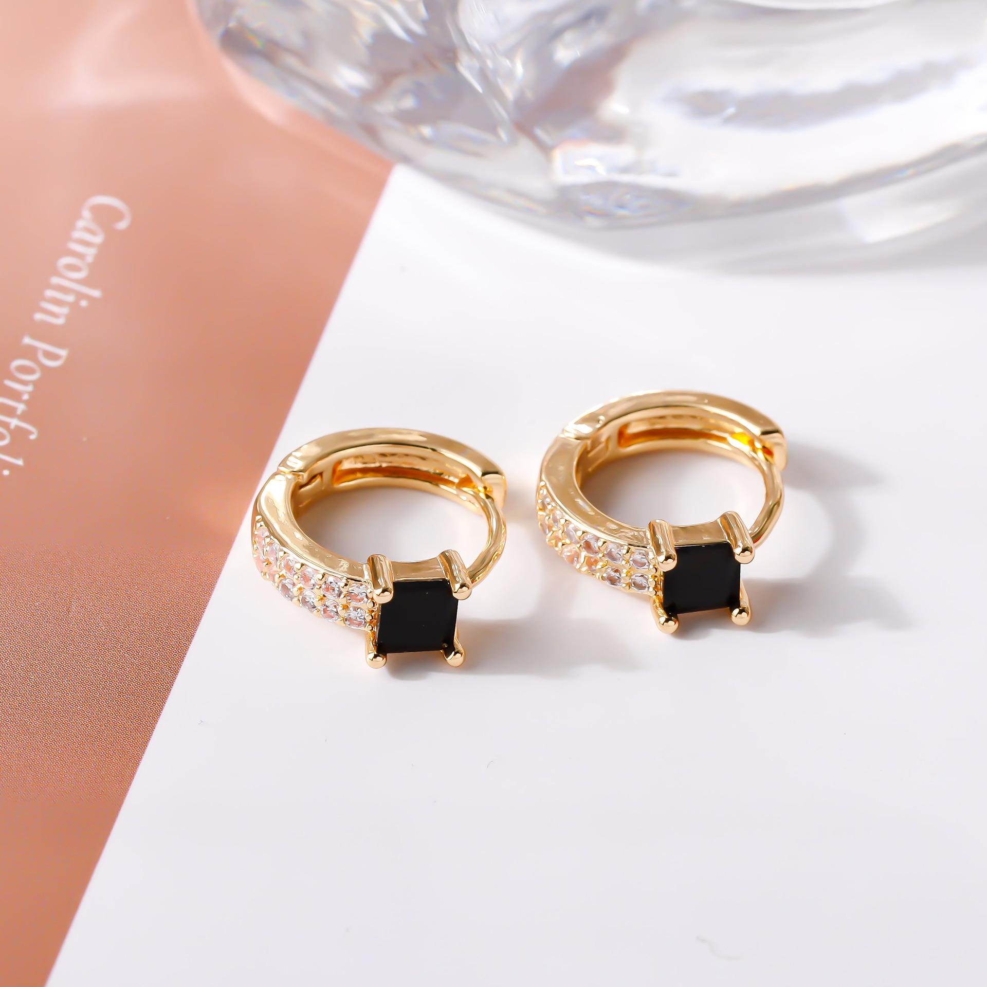 Zirconia Square Sugar Earrings with Ear Cuff - Women s Stylish Accessories