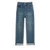 Women's 2025 American Retro High-Waist Cuffed Jeans - Spring/Autumn Slimming Straight To Wide Leg Style